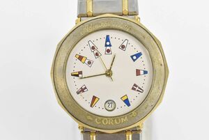 (796S 0514M21) 1円～ CORUM コルム レディース クオーツ アドミラルズカップ 腕時計 【ジャンク品】