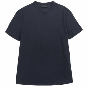 PRADA プラダ 三角パッチ 無地 半袖 パックTシャツ トップス メンズ コットン ブラック M