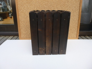 手造り　焼き杉ダストボックス/プランターカバー（縦5本格子）
