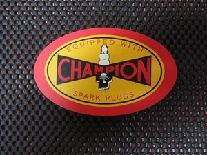 ★☆お宝!!★大放出!!★チャンピオン スパーク プラグ ステッカー★CHAMPION SPARK PLUGSステッカー!!★レトロ タイプ★楕円ステッカー★☆