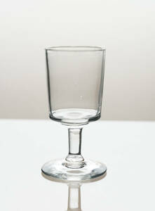 古い手吹きガラスのシンプルな筒型のビストログラス / 19世紀・フランス / アンティーク 古道具 ワイングラス D