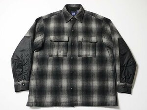 オールド◆　GAP　ギャップ　中綿入り　ウール　CPOジャケット　正規品　オンブレチェック　フラップポケット　エルボーパッチ　ブルゾン