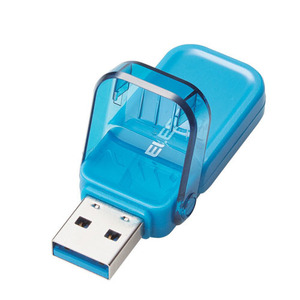 エレコム USBメモリー USB3.1(Gen1)対応 フリップキャップ式 32GB ブルー MF-FCU3032GBU