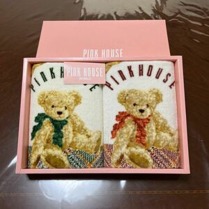 新品☆PINK HOUSE ☆ウォッシュタオル 2点セット くまさん