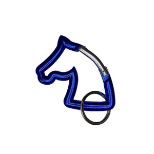 【新品・未使用】カラビナ 馬型 可愛い キーホルダー フック アルミ 多機能カラビナ カラビナフック キーリング付き ブルー