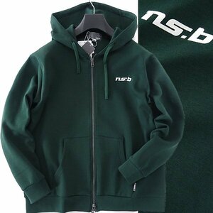 新品 1.3万 ns.b ニコル ダンボール ジップ パーカー 50(XL) 緑 【I51408】 エヌエスビー NICOLE フーディー メンズ ストレッチ エンボスロ