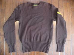 ビンテージ ウール セーター 茶色 ブラウン クルーネック 検 ３０ｓ ４０ｓ ４０年代 ニット ショールカラー