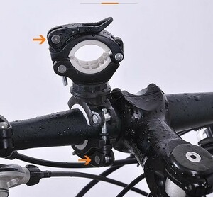 自転車ライトホルダー ブラケット （ホワイト）懐中電灯 空気入れ 固定 便利グッズ