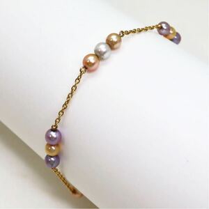 ＊TASAKI(田崎真珠)K18本真珠ブレスレット＊b 約2.6g 約18.0cm パール pearl bracelet jewelry EA2/EA4