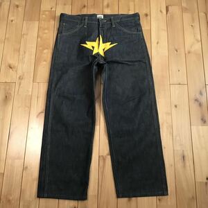 BAPE TWIN STA Denim Pants Lサイズ a bathing ape BAPESTA STAR デニム エイプ ベイプ アベイシングエイプ スター NIGO w76