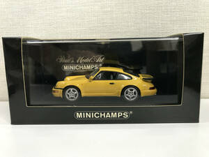 【１円スタート】1/43 ミニチャンプス ポルシェ 911 ターボ 1990 黄色 Porsche 911 Turbo Speedgelb 1990 Yellow MINICHAMPS ZG