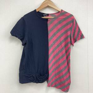 AD2003 トリココムデギャルソン アシンメトリー ドッキング ずらし 半袖 ウール カットソー tricot Tシャツ VINTAGE archive 3090144