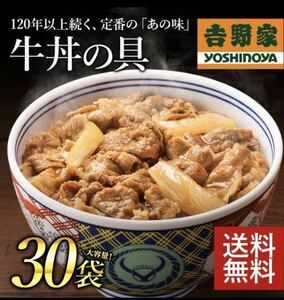 東北・関東・北陸・中部・近畿地方限定！吉野家 牛丼 冷凍牛丼の具 120g 30食 冷凍 30袋 セット 送料無料