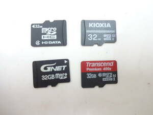 新入荷　Transcend　など　microSDHCメモリーカード　32GB　4枚セット 中古動作品　①