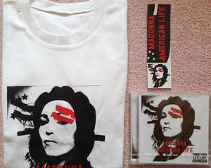 美品　MADONNA　マドンナ　AMERICAN LIFE（Album）　タイ盤 オフィシャル 2003年 限定 Tシャツ付 CD セット　：　特典しおり付