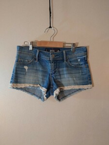 Hollister ホリスター アバクロンビー&フィッチ ストレッチデニムショートパンツ 25インチ Mサイズ ショートデニムパンツ アバクロ