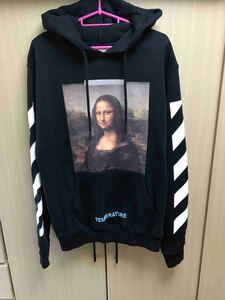 正規 美品 18SS OFF-WHITE off white MONALISA ARROWS HOODIE PULL OVER オフホワイト モナリザ プルオーバー フーディー パーカー XS