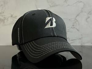 【未使用品】288KC★BRIDGESTONE GOLF ブリヂストン ゴルフ キャップ 帽子 CAP上品で高級感のあるブラックにグレー刺繍ロゴ《FREEサイズ》