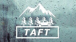 山と木とタフト　カッティングステッカー　TAFT カワイイ　　ステッカー