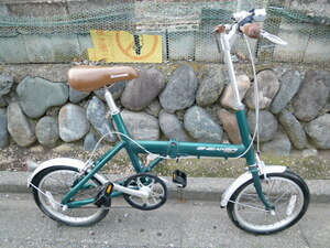 【BRIDGESTONE】折り畳み自転車　グリーン SNEAKER LIGHT　スニーカーライト　ブリヂストン　中古　動作品　