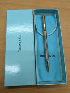【c414】 TIFFANY&Co. ティファニー Tクリップ ボールペン 保存袋付き 筆記用具 文房具 ペン