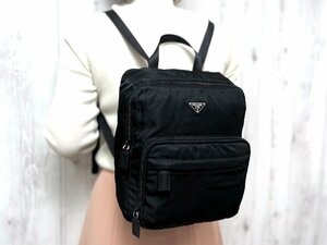 極美品 新品同様 PRADA プラダ テスート ナイロンリュック リュックサック バッグ B6651 ナイロン 黒 69833