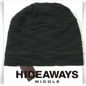 新品1円～★HIDEAWAYS NICOLE ハイダウェイ ニコル メンズ 春夏 ブリスターJQワッチ ニット 帽子 ハット ニット帽 黒 本物 ◆1685◆