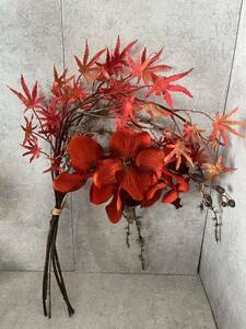 紅葉　しだれもみじ　造花　和装　枝ブーケ　アーティフィシャルフラワー　フェイクフラワー　ウエディング
