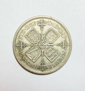 １円スタート! ・1935 イギリス1 フロリン銀貨 ジョージ５世・アンティーク コイン