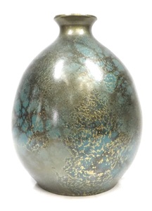 伝統の美が映える華のある逸品！ 金属工芸 銅製 青金斑模様青銅花瓶 エメラルド 一輪挿し 花器 鋳銅 古美術 置物 箱無し 2000年代 FTO511