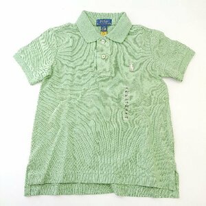 ◇ ◎ ●未使用● POLO RALPH LAUREN コットン メッシュ ロゴ刺? キッズ 半袖 ポロシャツ サイズ3/3T グリーン メンズ E