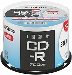 ビクター Victor 1回録音用 CD-R AR80FP50SJ2 (片面1層/80分/50枚) ホワイ