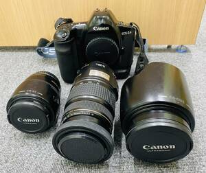 【BEF 4777】1円スタート Canon キャノン EOS-1N フィルムカメラ 一眼レフ ブラック ボディ レンズ 3点 カメラ 現状品