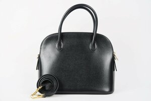 【美品】CELINE セリーヌ ボリード型 2WAYショルダー ハンドバッグ ブラック【PR48】