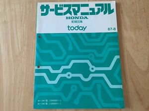 ホンダ トゥデイJW1サービスマニュアル 配線図集 87-8