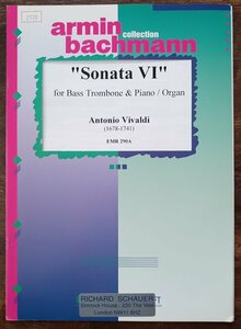 送料無料 バストロンボーン楽譜 ヴィヴァルディ：ソナタ第6番 バス・トロンボーン&ピアノ(オルガン) テューバ