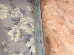 綿毛布　YUKIKO KIMIJIMA 2枚 ピンク ブルー