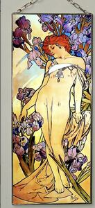 Alphonse Mucha - The Flowers Iris　ステンドグラス　アートガラス