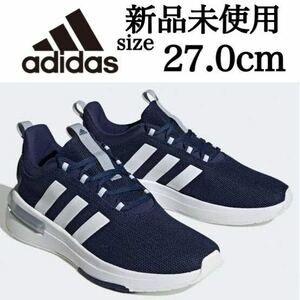 新品未使用 adidas 27.0cm アディダス RACER レーサー スニーカー シューズ クラシック クッション 3ストライプ 箱有り 軽量 正規品