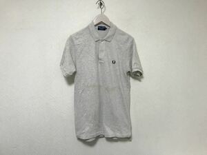 本物フレッドペリーFREDPERRYコットン半袖ポロシャツミリタリーアメカジサーフメンズLライトグレーゴルフ日本製スポーツ