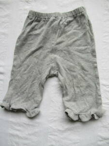 パンツ ズボン 80 エルフィンドール 綿95% ポリウレタン5% グレー 裾フリル