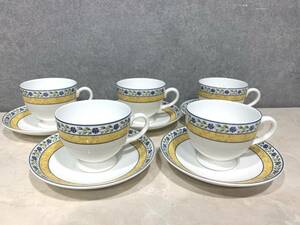 1円～ WEDGWOOD ウェッジウッド カップ&ソーサーBone China MISTRAL ミストラル 5客セット 長期保管品