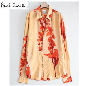 《Paul Smith ポールスミス》新品 柔らか上質レーヨン ステムフローラル 花柄シャツ L A8011