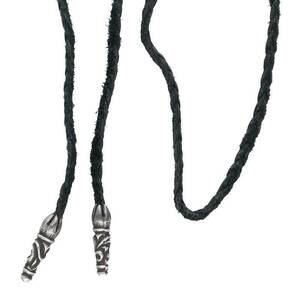 クロムハーツ Chrome Hearts LEATHER BRAID/スクロールレザーブレード シルバーネックレス 中古 GZ11