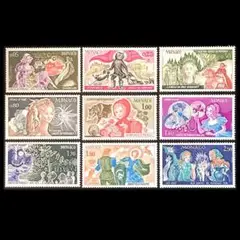 k5410 赤ずきんちゃんなど童話 モナコ 1978年 外国切手9種 未使用