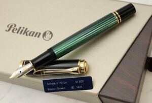 (ペン先14C585) Pelikan ペリカン 万年筆 スーベレーン 緑縞 ペン先14C585 計1点 箱付き ※筆記未確認 ◆おたからや【F-A52683】同梱-2