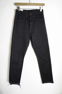 美品 FUMIKA UCHIDAフミカウチダ High-waist denim slim pants カットオフ デニム パンツ ジーンズ FU-B-053 サイズ25 黒908N