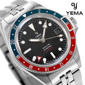 イエマ スーパーマン500 GMTペプシ 自動巻き 腕時計 メンズ YEMA YGMT22B39-AMS アナログ ブラック 黒