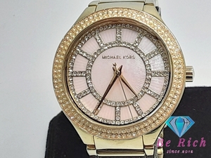 マイケルコース MICHAEL KORS レディース 腕時計 MK 3396 ピンク シェル SS アナログ クォーツドレス ウォッチ 【中古】 ht4386