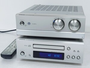 【B02-255】 ONKYO COMPACT DISC PLAYER C-733 INTEGRATED AMPLIFIER A-933 2点セット オンキョー CDプレーヤー アンプ 動作OK 「KE560」